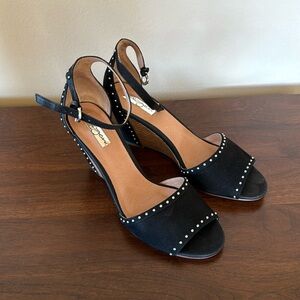 Women’s wedge black suede heels